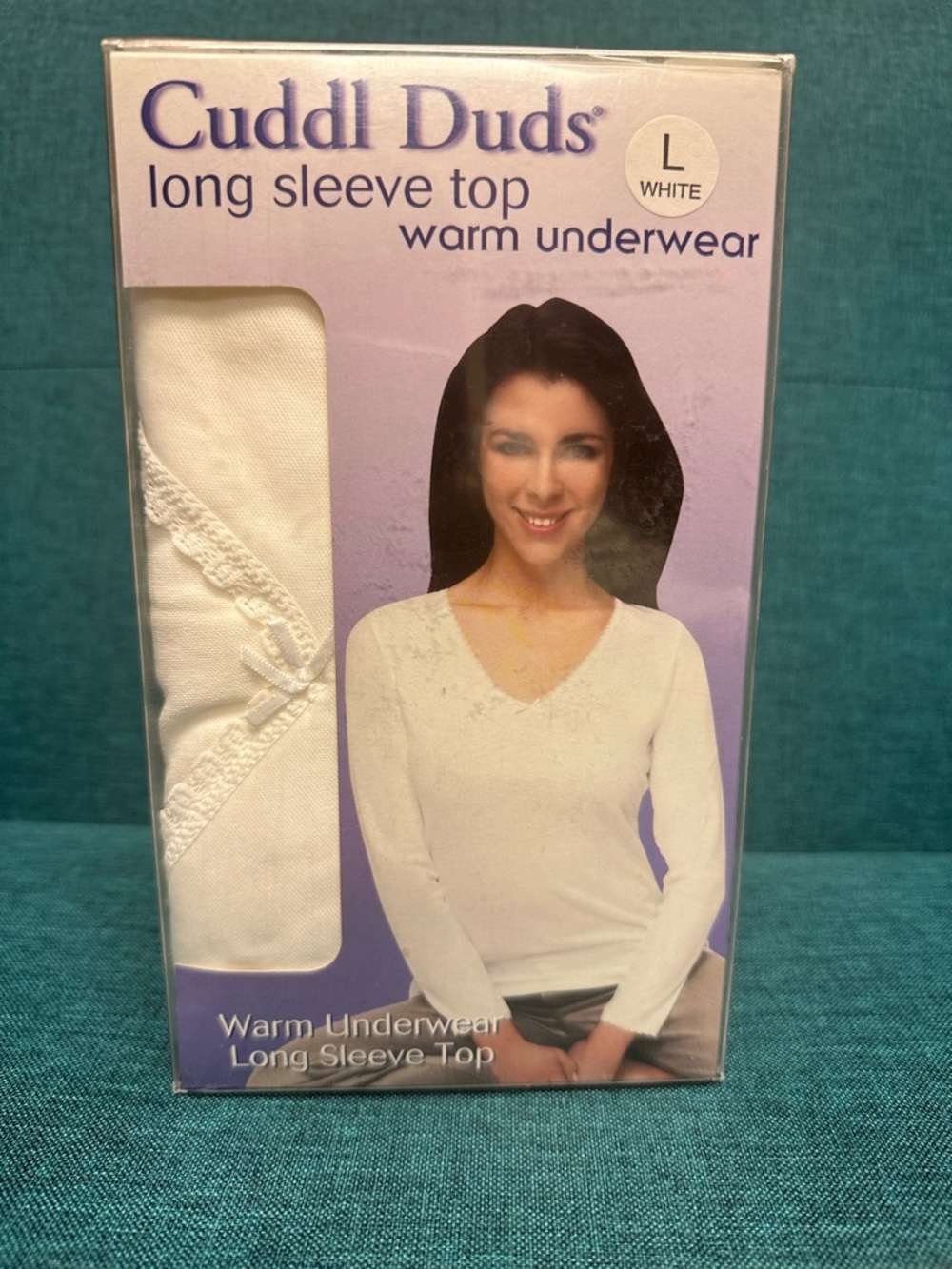 NEW Cuddl Duds Ladies Long Sleeve Top Shirt Warm Underwear White Long Johns NIB